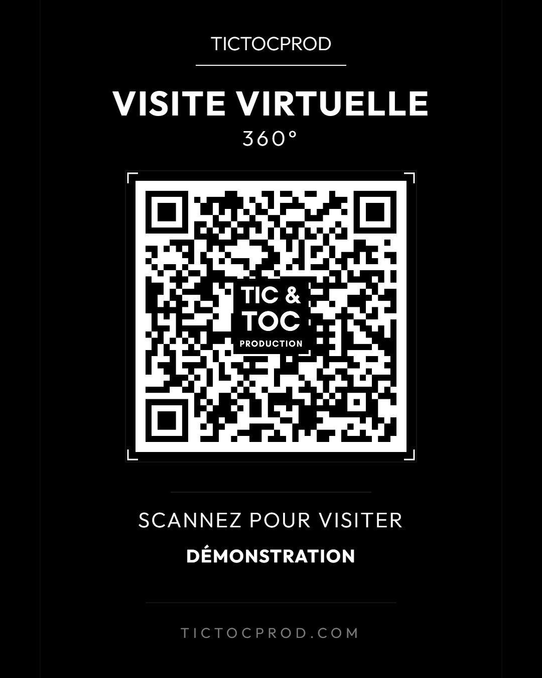 QR Code Visite Virtuelle 360° - exemple de visuel pour annonces immobilières