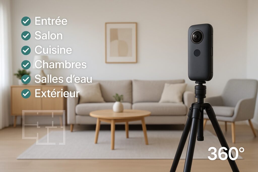 Préparer une visite virtuelle 360° d’un bien immobilier : la checklist pièce par pièce